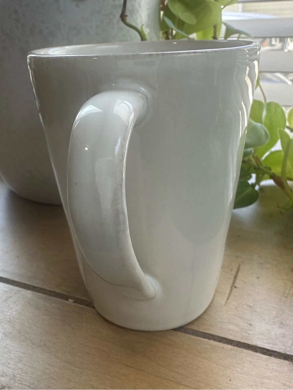 Crate & Barrel Chunky Handled Antiqued Mug